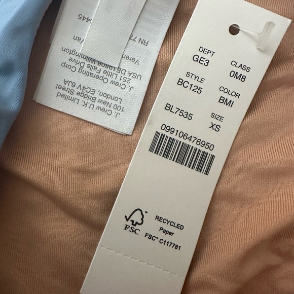 J.Crew Curved-Waist Cheeky Bikini Swim Bottoms Size XS Blue Mist - Picture 2 of 6